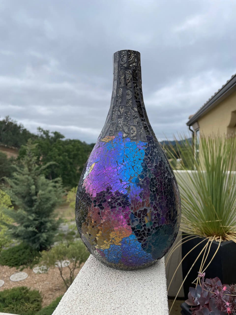 Mosaic Glass and Marcasite Decanter