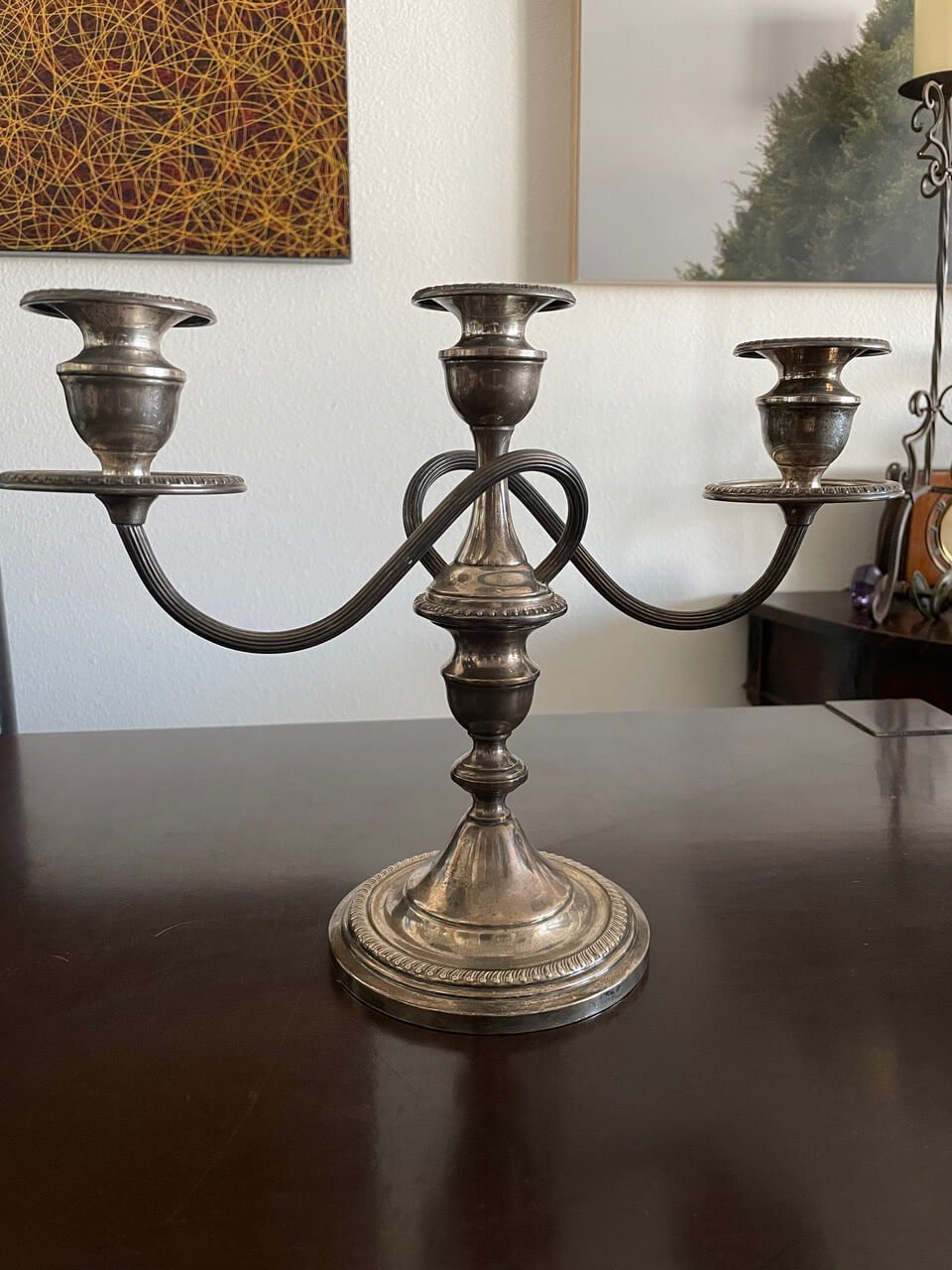 Sterling plated Candlestick Holder