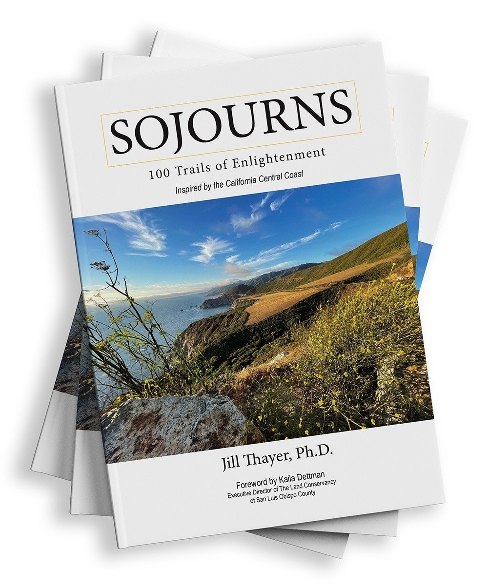 Stack of three Sojourns: 100 Trails of Enlightenment by Jill Thayer, Ph.D. books